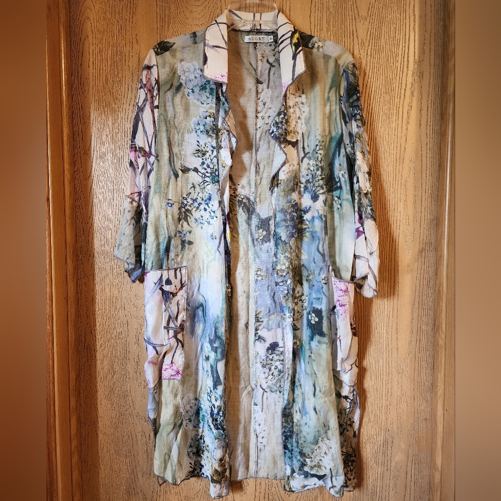 ADORE watercolor floral lightweight cover up